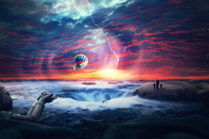 Heaven Sunset Sea Airballons776046297